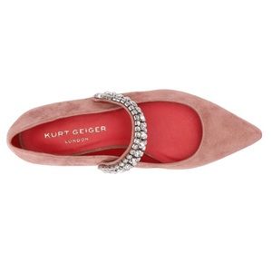 Kurt Geiger Kingly Embellished Suede Ballet Flats